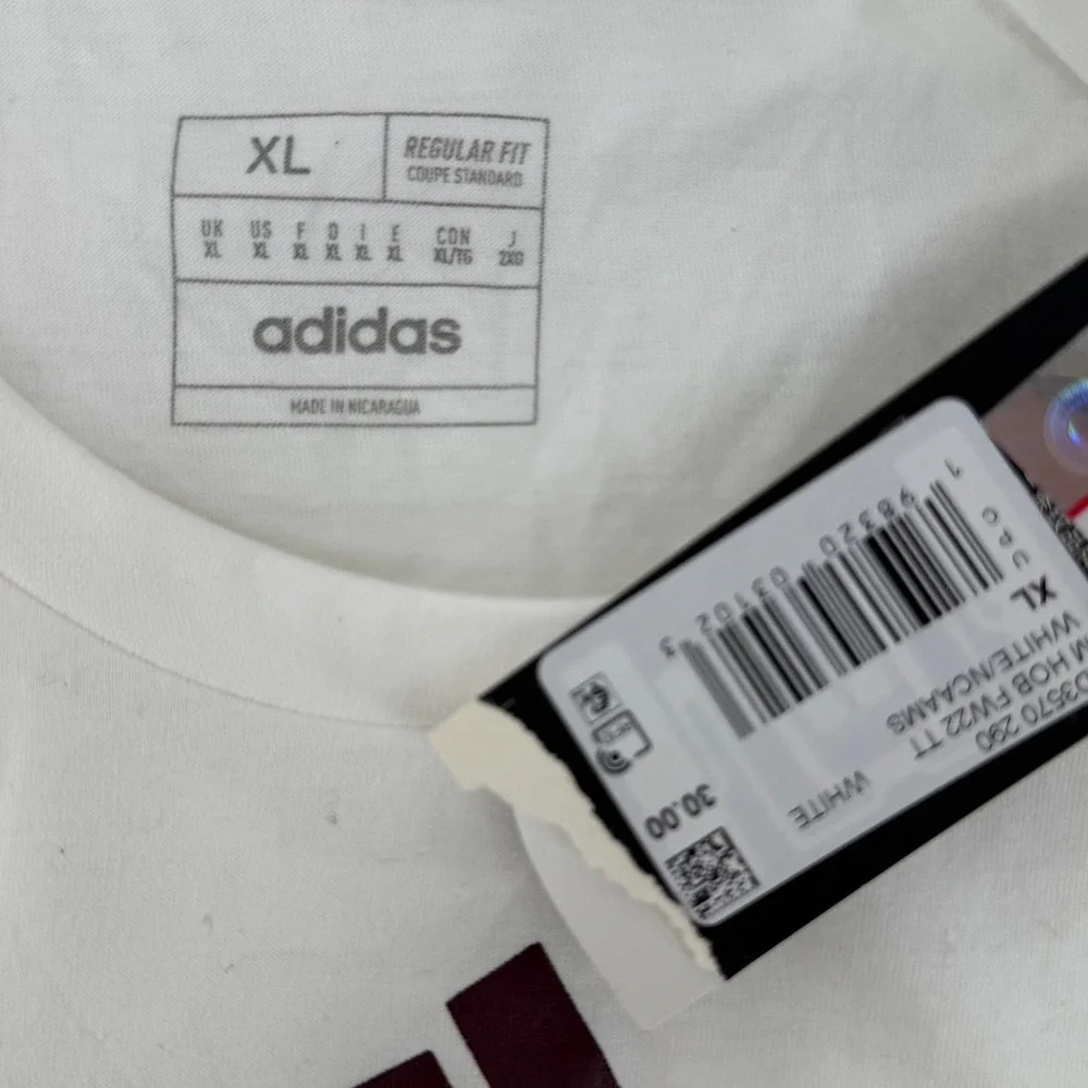 Adidas Bulldog Basketball Mississippi State University Graphic‎ Tee White XL